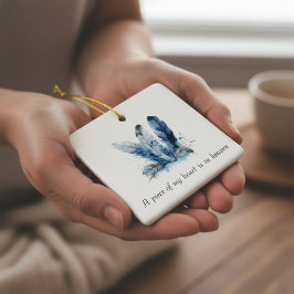 Delft-Blau-Feder-Stück meines Herzens-Gedenkstätte Keramikornament