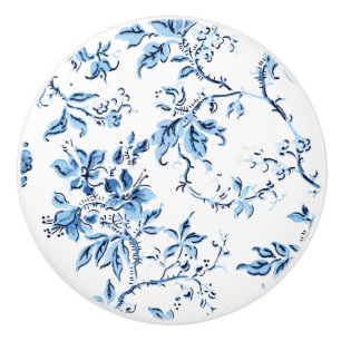 Delft Blau und Weiße Flora Keramikknauf