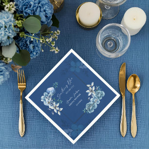 Delft Blau Weiß Chinoiserie Blumen Hochzeitsdusche Serviette