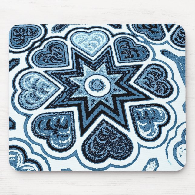 Delft Blaues Herz-Mauspad Mousepad (Vorne)