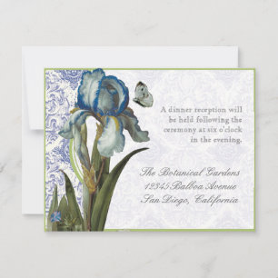 Delft-Blaues Iris-Vierblatt - Empfangseinladung Einladung