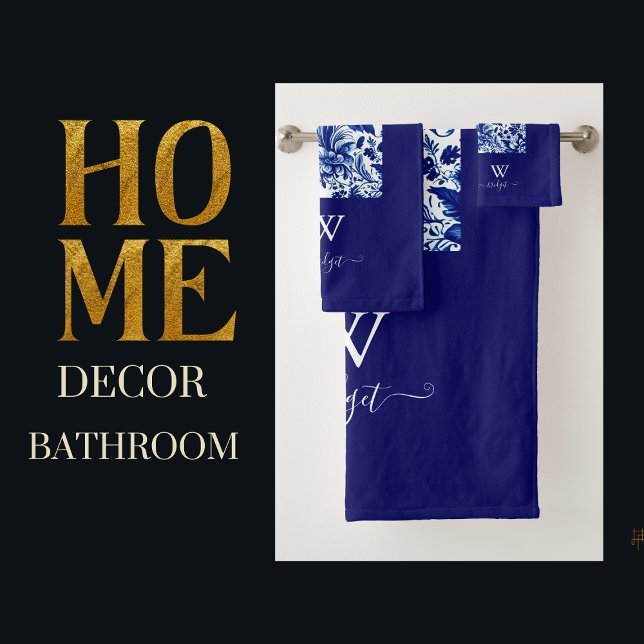 delft bleu élégant Floral moderne (Créateur téléchargé)