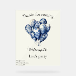Delft Blue Balloons anpassbar Acrylschild