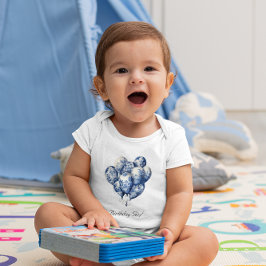 Delft Blue Balloons anpassbar Baby Strampler