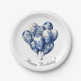 Delft Blue Balloons, anpassbar Pappteller