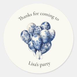 Delft Blue Balloons anpassbar Runder Aufkleber