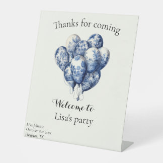 Delft Blue Balloons anpassbar Sockelschild