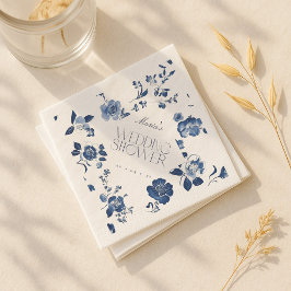 Delft Blue Brautparty Napkins | Toile Floral Serviette