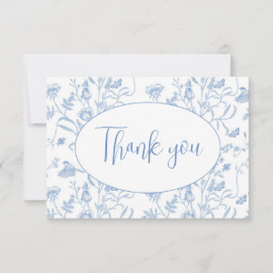 Delft Blue Chinoiserie Baby Shower Boy Vielen Dank Dankeskarte