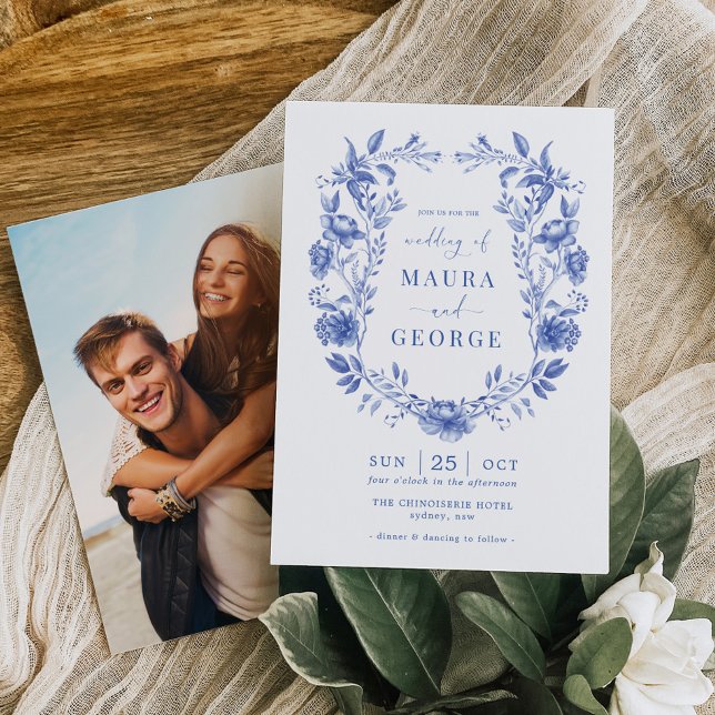 Delft Blue Chinoiserie Florenz Einladung (Von Creator hochgeladen)