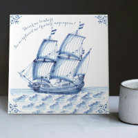 Delft Blue Dutch Style Frigate Schooner Segelboot