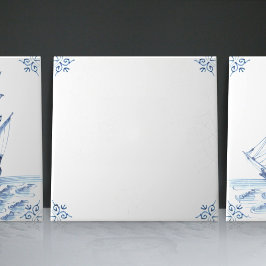 Delft Blue Dutch Style Frigate Schooner Segelboot Fliese