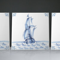 Delft Blue Dutch Style Frigate Schooner Segelboot