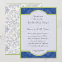 Delft Blue Green Toile Quatrefolie - Hochzeit