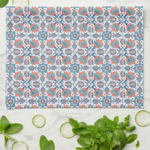 Delft Blue Red Cornflower Motif Serviette de cuisi