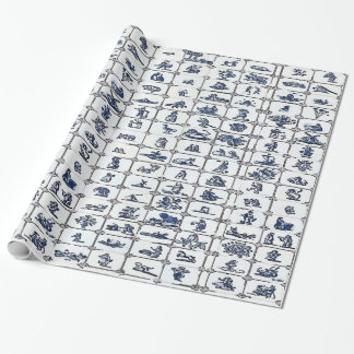 Delft Blue Tile Designs Geschenkpapier