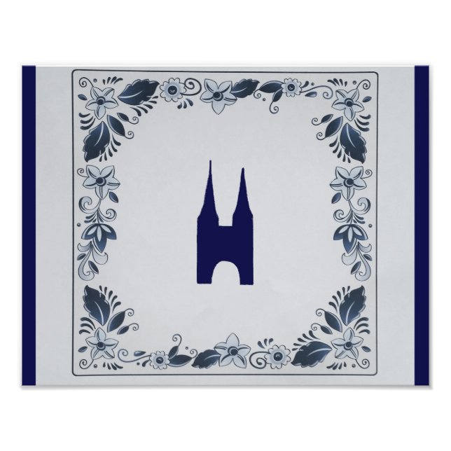 Delft blue tile Eastern Gate in Delft Fotodruck (Vorne)