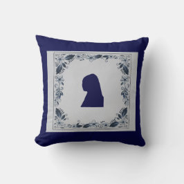 Delft Blue tile Girl mit Pearl Earring Kissen