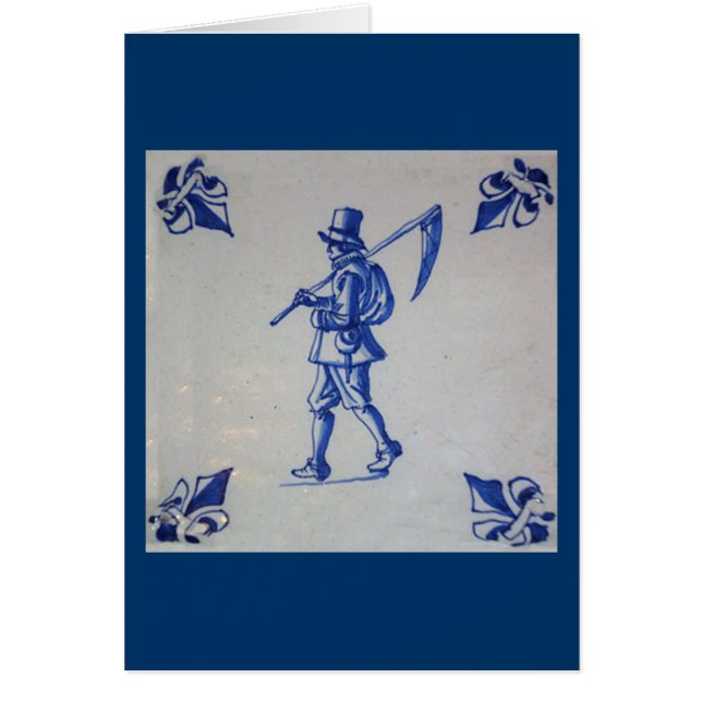 Delft Blue Tile - Rasenmäher, der Scythe oder Sich (Vorne)