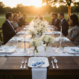 Delft Blue Tulip, custom Pappteller