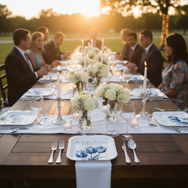 Delft Blue Tulip, custom Pappteller (Von Creator hochgeladen)