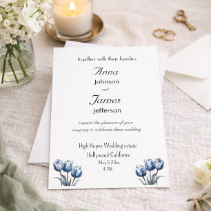 Delft Blue Tulip, Faire-part de mariage photo pers