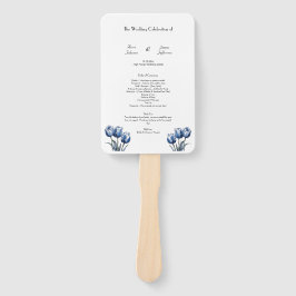 Delft Blue Tulip Wedding Program Fächer