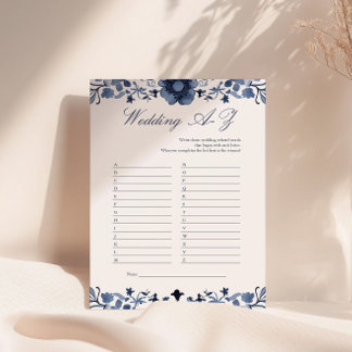 Delft Blue Wedding A-Z Brautparty Game | Floral