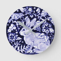 Delft Blue White Bunny Rabbit Birds Dedham Elegant