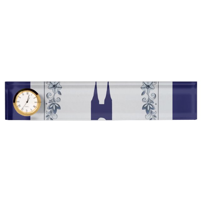 Delft Blue Ziegelstein Osttor in Delft Namensplakette (Vorderseite)