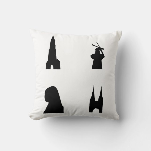 Delft dunkle Silhouette Kissen (Vorderseite)