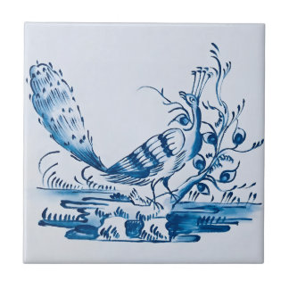 Delft-Fliesen Reproduktionen Vintager Muster Vogel Fliese