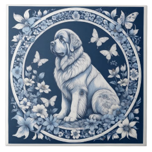 Delft-Garten Neufundländer Tiefblau Fliese