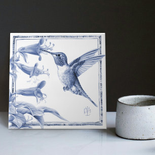 Delft Kolibri Dekor Art Nouveau Aquarell Fliese