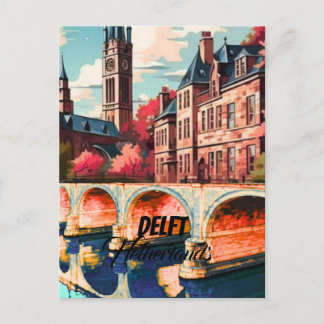 Delft Niederlande Reiseplakat, niederländische Sta Postkarte