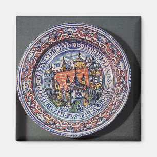 Delft-Platte mit Ansichten des Tower von London Magnet