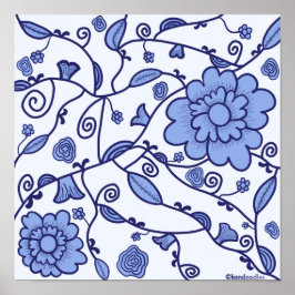 Delft Potterie Inspiriert Gemustertes Poster