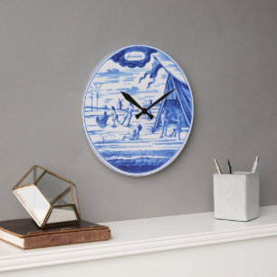 Delft Pottery 2 Große Wanduhr