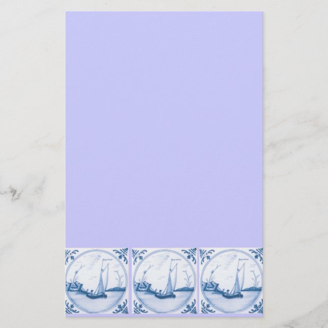Delft Sailboat Tile Kunstgeschichte Briefpapier (Vorderseite)