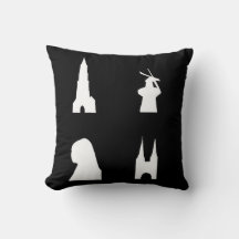 Delft-Silhouette auf schwarz