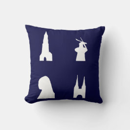 Delft-Silhouette in blau Kissen