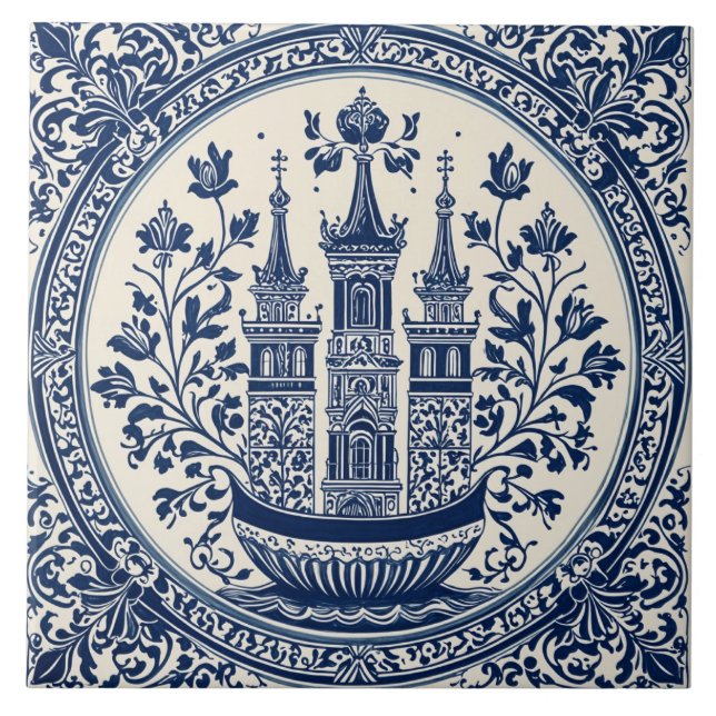 Delft-Stil 1 Fliese (Vorderseite)