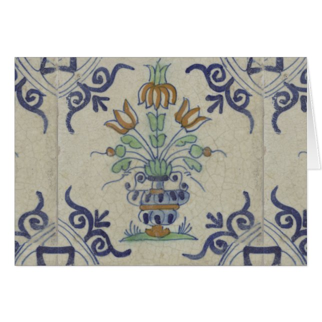Delft Tile Antique Keramik Blume Pot (Vorderseite (Horizontal))