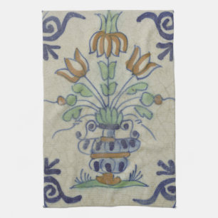 Delft Tile Antique Keramik Blume Pot Geschirrtuch