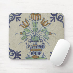 Delft Tile Antique Keramik Blume Pot Mousepad