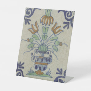 Delft Tile Antique Keramik Blume Pot Sockelschild