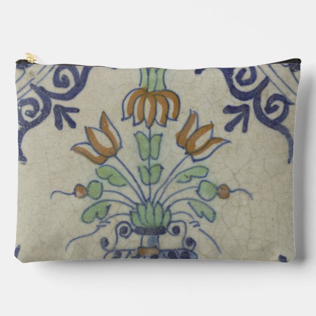 Delft Tile Antique Keramik Blume Pot Zubehörtasche (Vorderseite)