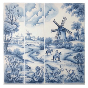 Delft Tile Blau und Weiß Tile Fliese