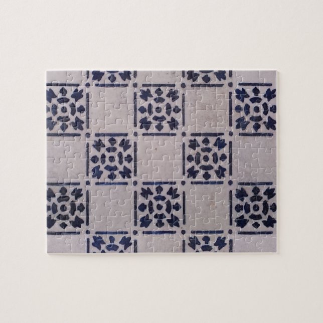 Delft Tile Blue Antique Art Pattern (Horizontal)