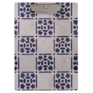 Delft Tile Blue Antiquitätenmuster Klemmbrett